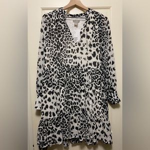 H&M babydoll leopard print dress size M - NWT. Oversized fit.